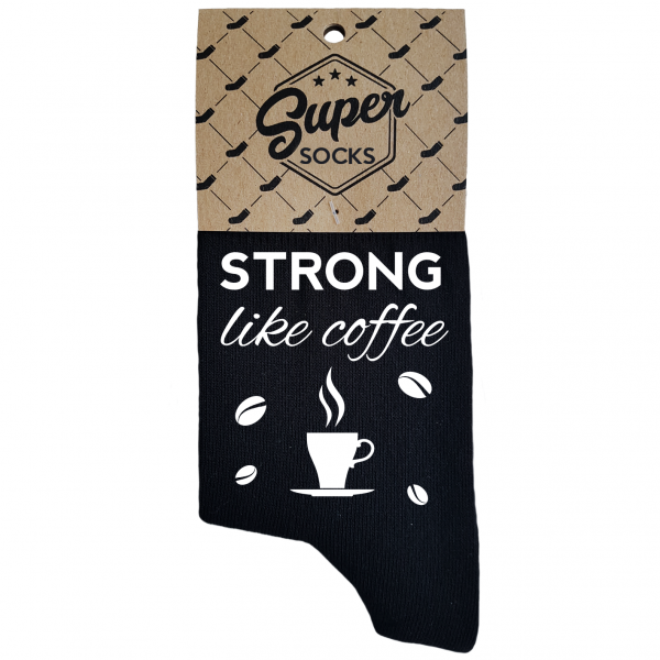 Moteriškos kojinės „Strong like coffee“ 
