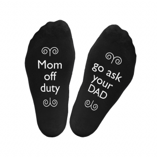 Kojinės su spauda ant padų "Mom off duty"