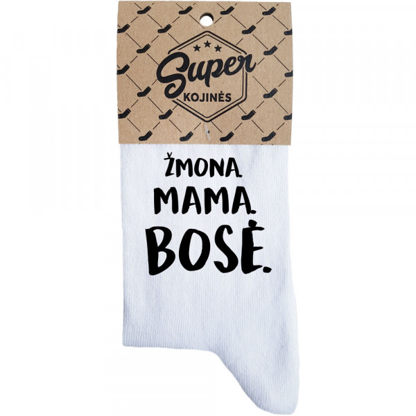 Moteriškos kojinės „Žmona. Mama. Bosė“ 