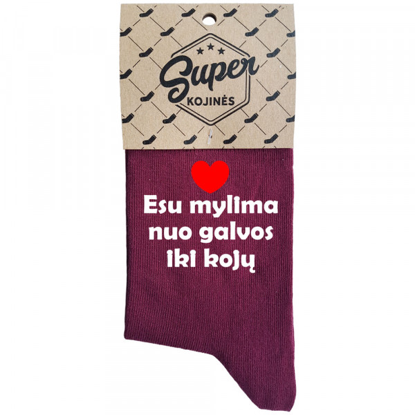 Moteriškos kojinės „Esu mylima nuo galvos iki kojų“ 