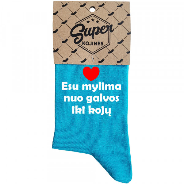 Moteriškos kojinės „Esu mylima nuo galvos iki kojų“ 