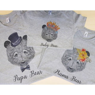 Marškinėlių komplektas šeimai "Bear Family"