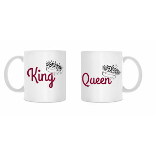 Puodelių komplektas porai "King & Queen"