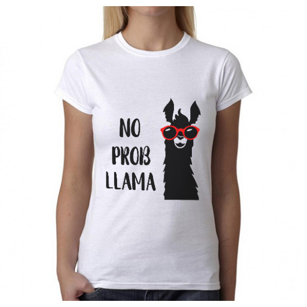 Moteriški marškinėliai "No prob-llama"