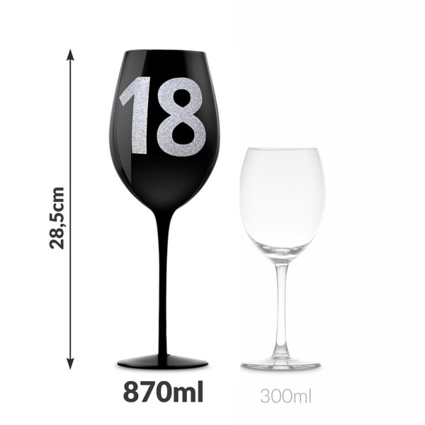 XXL Vyno taurė su skaičiumi 18 (860ml)