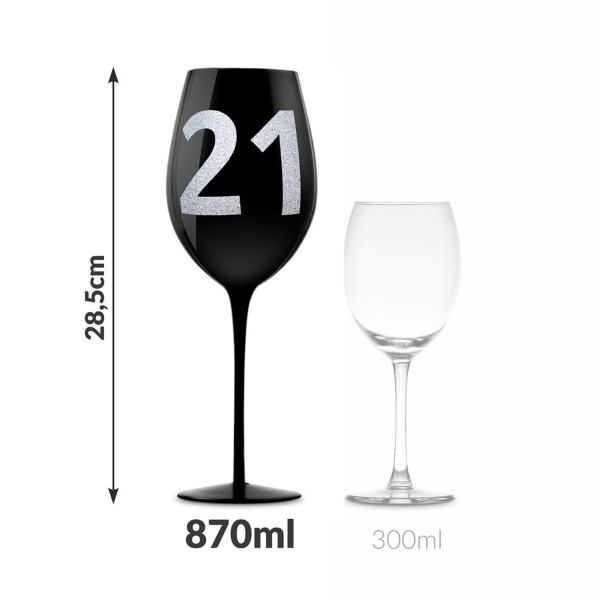 XXL Vyno taurė su skaičiumi 21 (860ml)