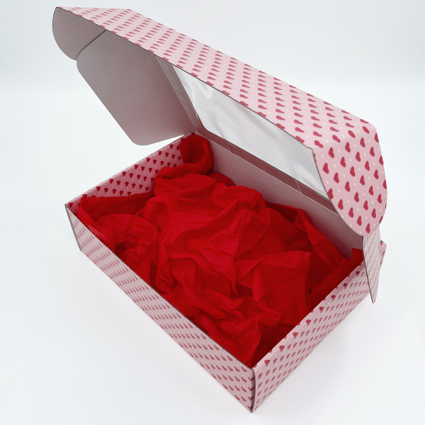 Dovanų dėžutė, su širdelėmis 305x215x85mm
