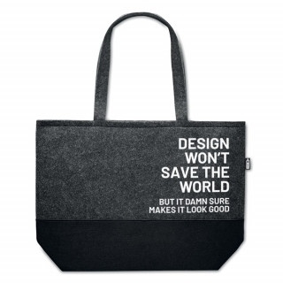 Eko-veltinio pirkinių krepšys "Design won't save the world"