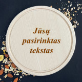 Graviruota apvali pjaustymo lentelė su Jūsų pasirinktu tekstu