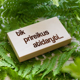 Medinė pinigų dėžutė "Prireikus atidaryti"