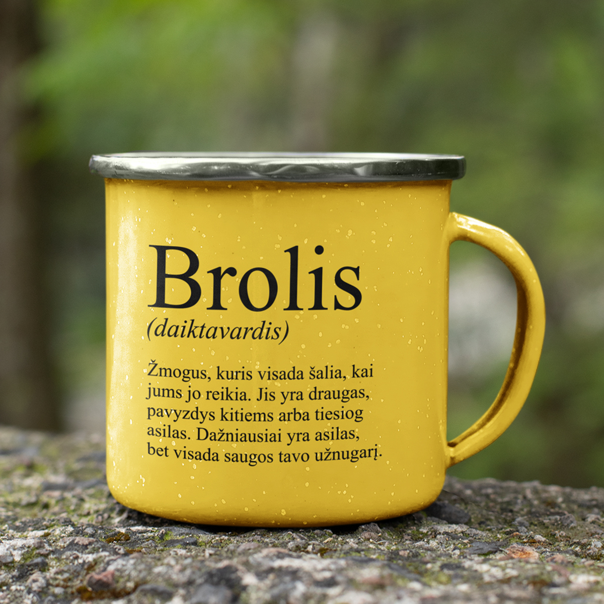 Metalinis Puodelis "Brolis" | Dovanusalis.lt