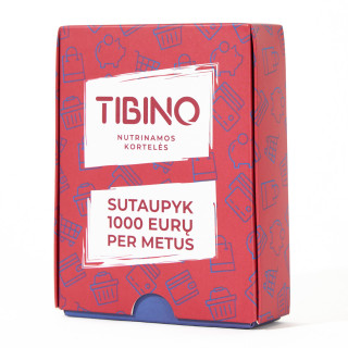 Nutrinamų kortelių rinkinys TIBINO "Sutaupyk 1000 eurų per metus"