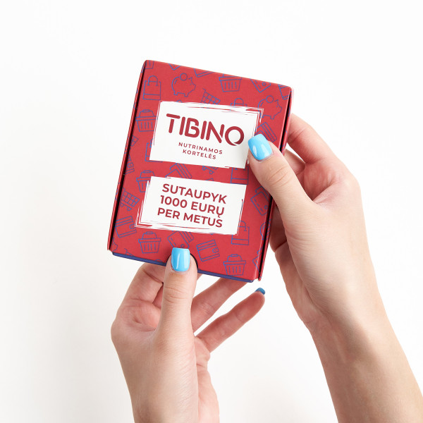 Nutrinamų kortelių rinkinys TIBINO "Sutaupyk 1000 eurų per metus"