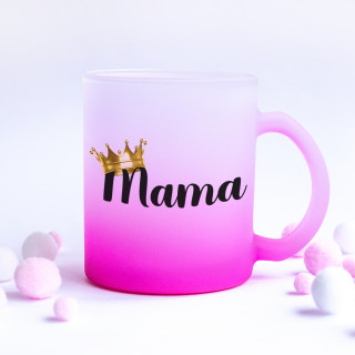 Stiklinis matinis puodelis "Mama"