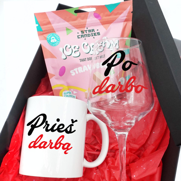 Dovanų rinkinys "Prieš ir po darbo"