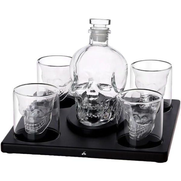 Grafino ir 4 stiklinių rinkinys "Skeleton"