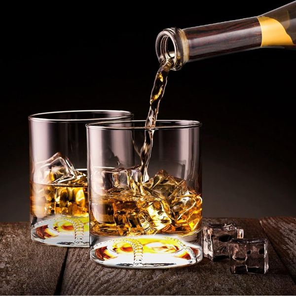 Grafino su stovu ir 4 stiklinių rinkinys "Baseball bat"