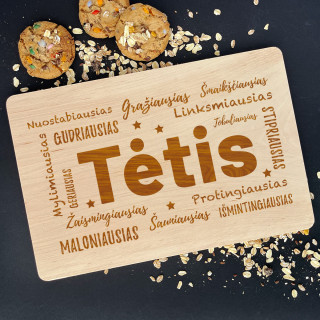 Graviruota medinė pjaustymo lentelė "Tėtis" Graviruota medinė pjaustymo lentelė "Tėtis"