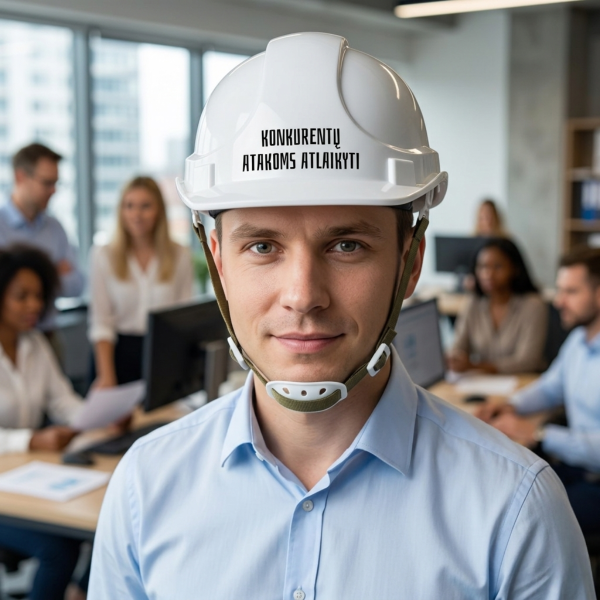 Statybinis šalmas "Konkurentų atakoms atlaikyti"