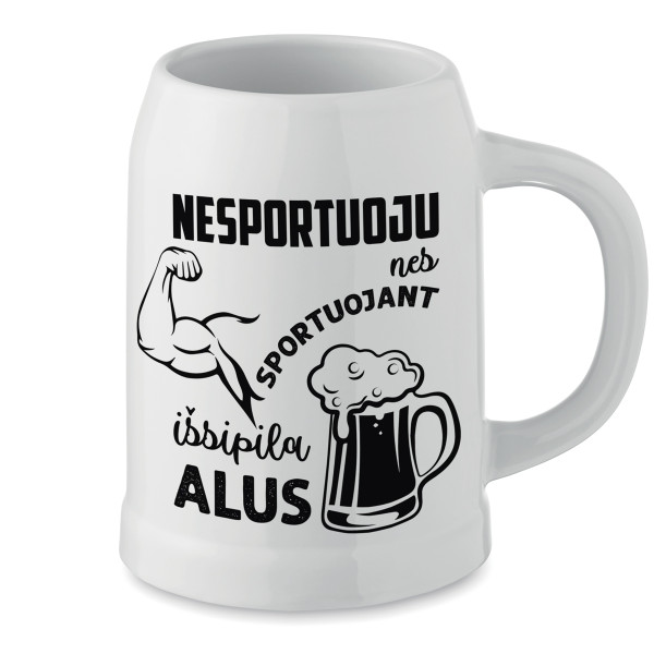 Keramikinis bokalas "Nesportuoju" Keramikinis bokalas "Nesportuoju"
