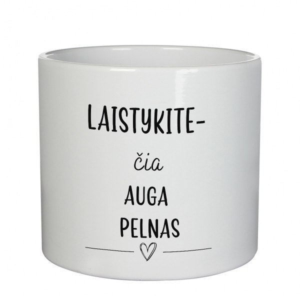 Keramikinis vazonas "Laistykite - čia auga pelnas"