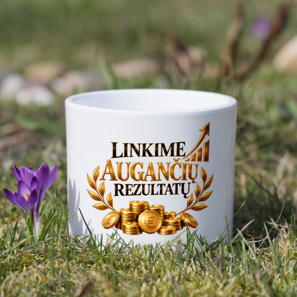 Keramikinis vazonas "Linkime augančių rezultatų"