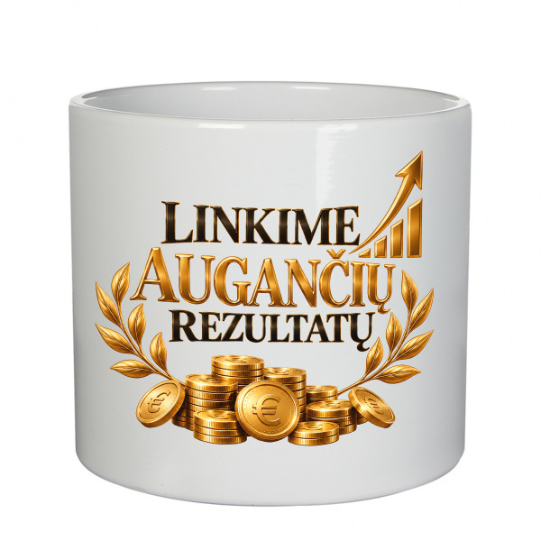 Keramikinis vazonas "Linkime augančių rezultatų"