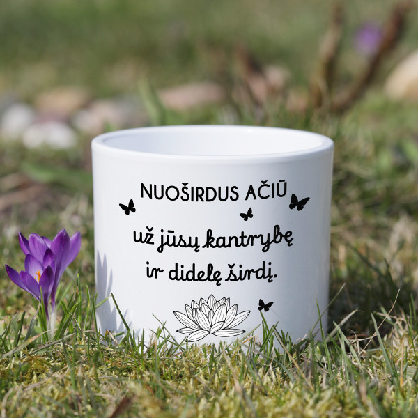 Keramikinis vazonas "Nuoširdus ačiū mokytojui"