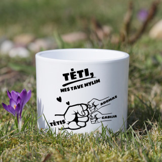 Keramikinis vazonas "Tėtis ir vaikai" su vaikų vardais