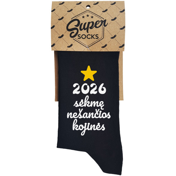 Kojinės "2026 metais sėkmę nešančios kojinės" Kojinės "2026 metais sėkmę nešančios kojinės"