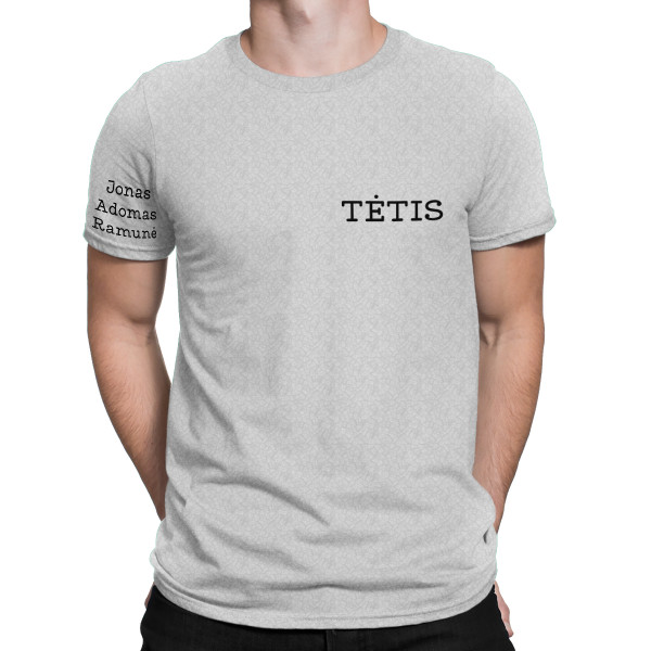 Marškinėliai "Tėtis" su vaikų vardais ant rankovės