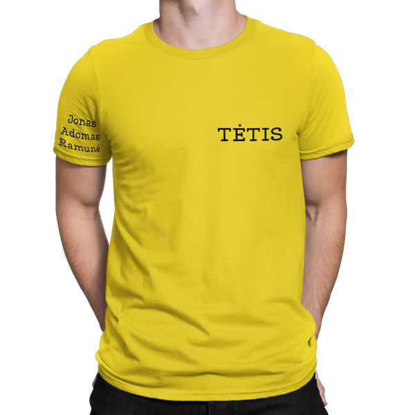 Marškinėliai "Tėtis" su vaikų vardais ant rankovės