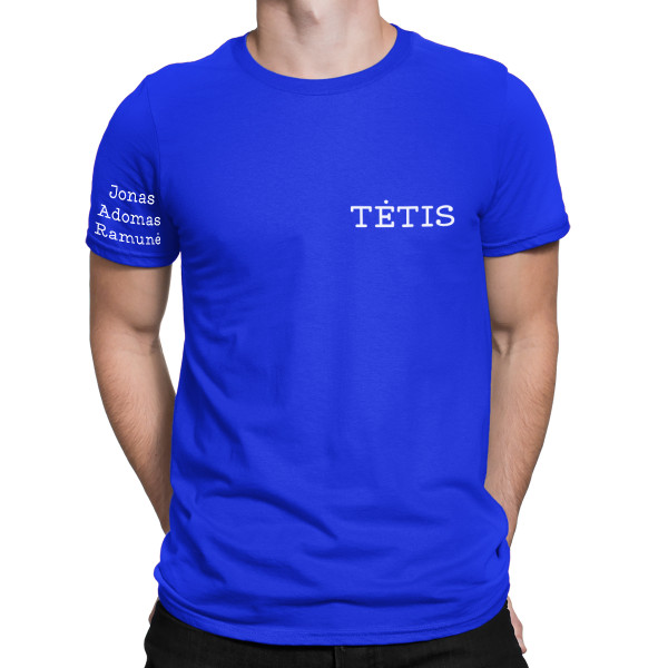 Marškinėliai "Tėtis" su vaikų vardais ant rankovės