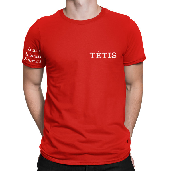 Marškinėliai "Tėtis" su vaikų vardais ant rankovės