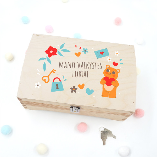 Medinė skrynelė "Mano vaikystės lobiai" Medinė skrynelė "Mano vaikystės lobiai"