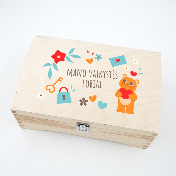 Medinė skrynelė "Mano vaikystės lobiai" Medinė skrynelė "Mano vaikystės lobiai"