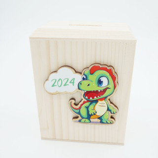 Medinė taupyklė "2024 - žaliojo Drakono metai"