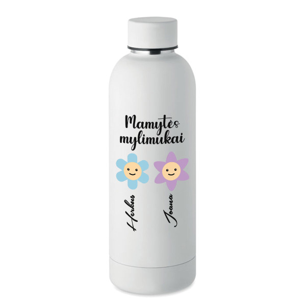 Metalinė termo gertuvė "Mamytės mylimukai" su Jūsų pasirinktais vardais (500ml)