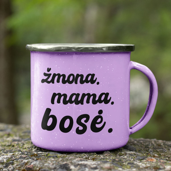 Metalinis puodelis "Žmona. Mama. Bosė."