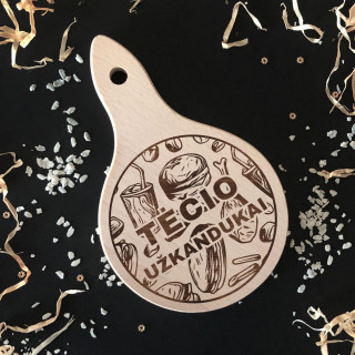 Mini pjaustymo lentelė "Tėčio užkandukai" Mini pjaustymo lentelė "Tėčio užkandukai"