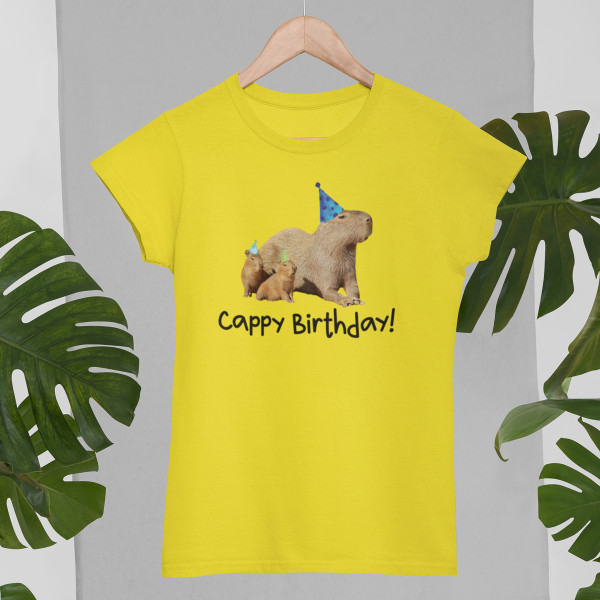 Moteriški marškinėliai "Cappy birthday"