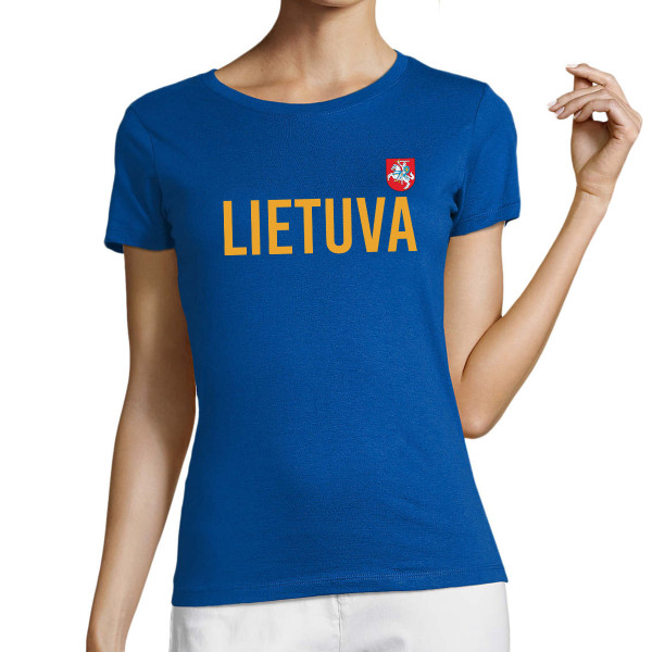 Moteriški marškinėliai "Lietuva su herbu"