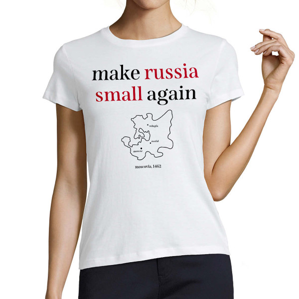 Moteriški marškinėliai "Make Russia small again"