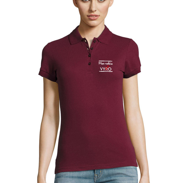 Moteriški Polo marškinėliai „Man reikia vyno“
