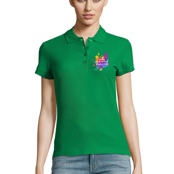 Moteriški Polo marškinėliai su Jūsų sukurtu dizainu