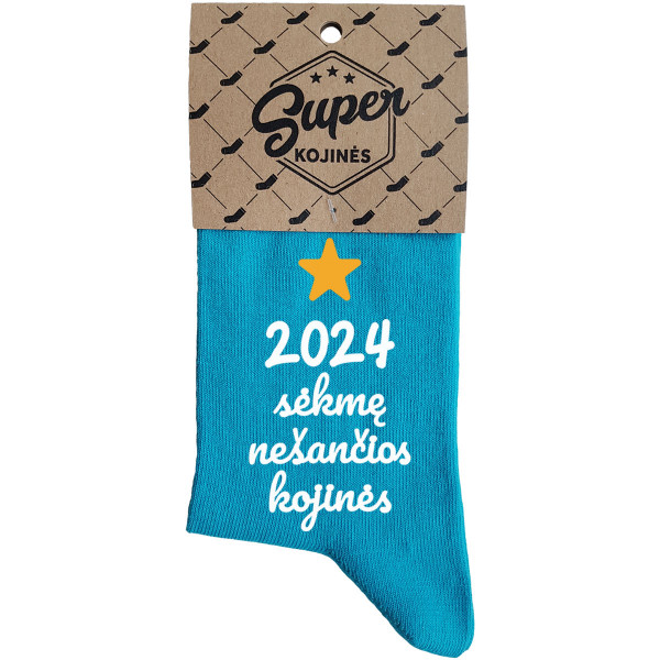 Moteriškos kojinės "2024 metais sėkmę nešančios kojinės"
