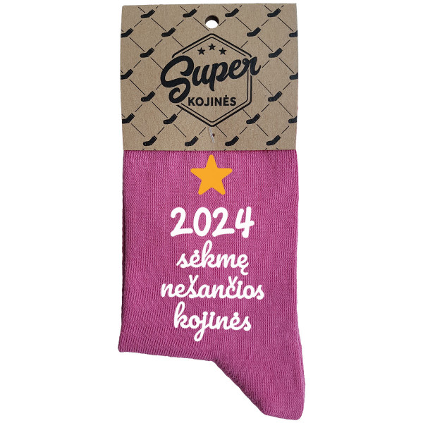 Moteriškos kojinės "2024 metais sėkmę nešančios kojinės"
