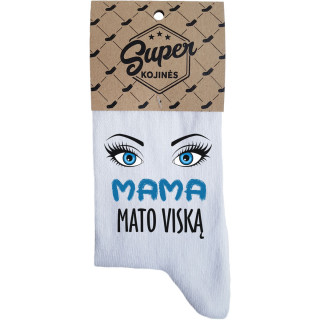 Moteriškos kojinės "Mama mato viską"