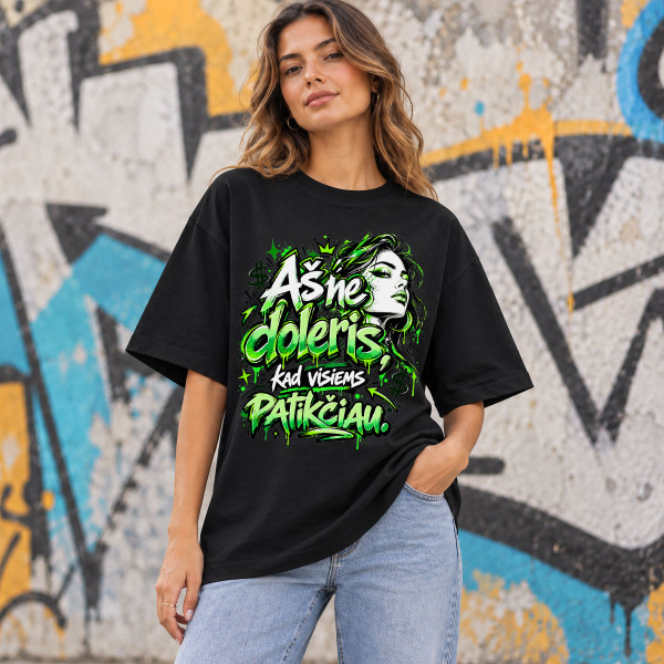 Oversized premium UNISEX marškinėliai "Aš ne doleris, kad visiems patikčiau"
