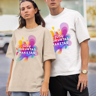 Oversized UNISEX marškinėliai su Jūsų sukurtu dizainu